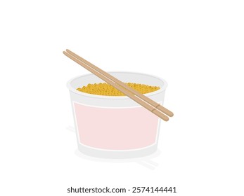 Instant noodles on a white background.