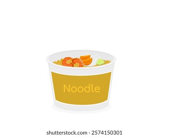 Instant noodles on a white background.