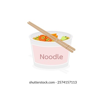 Instant noodles on a white background.