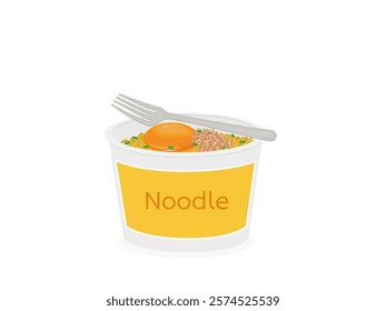 Instant noodles on a white background.