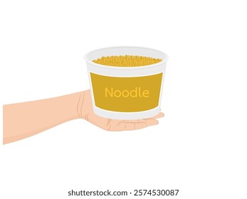 Instant noodles on a white background.