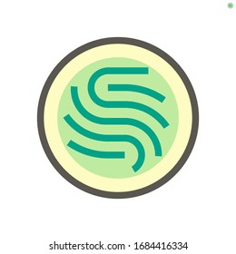 Instant noodles or ramen in bowl vector icon. Chinese, japanese or traditional asian food from wheat for eat with soup, ingredient, chicken and pork. Quick cook, cheap and convenience. 48x48 px.