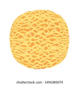 instant noodles round shape isolated on white background, illustration ramen round or noodle for clip art, instant noodle round shape for fast food, ramen simple and flat drawing for icon infographics