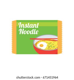 instant noodles in sachet packaging. vector illustration