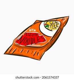 Instant noodles vector illustration isolated background