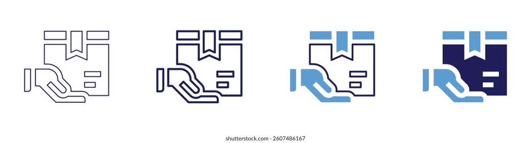 Instant parcel shipping icon in 4 different styles. Thin Line, Line, Bold Line, Duotone. Duotone style. Editable stroke.