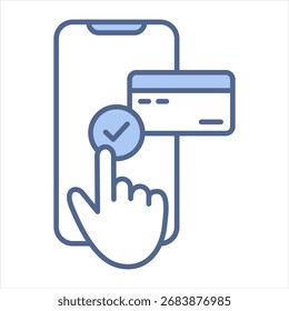 Instant Payment Blue Icon Vector Illustration