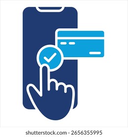 Pago instantáneo Flat Blue Icon Ilustración vectorial