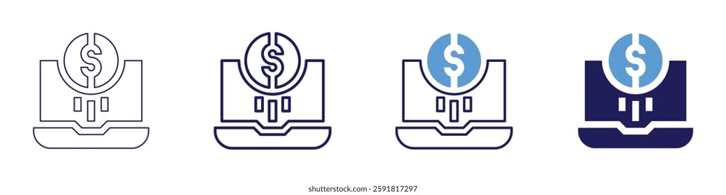 Instant payment services icon in 4 different styles. Thin Line, Line, Bold Line, Duotone. Duotone style. Editable stroke.