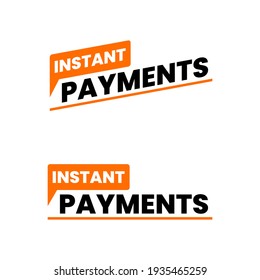 Instant Payments Business Buyer Icon Label Design Vector