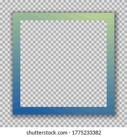 Instant Photo Frame. Wave Style Film on a Transparent Background. Retro, Vintage, Old  Picture. Portrait Photography Album. Easy to Use. Separate Groups and Layers. Editable Vector Illustration.