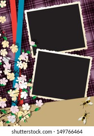 Instant photo frames collage with copy space