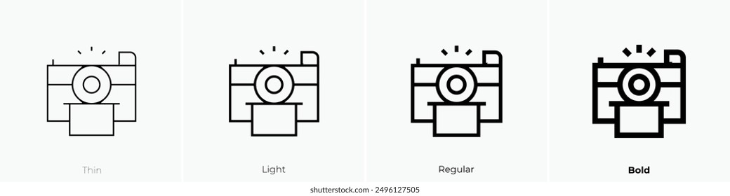 instant photos icon. Thin, Light Regular And Bold style design isolated on white background