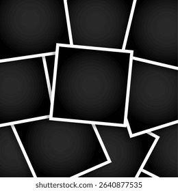 instant picture display border frame collage background with empty space vector