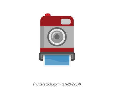 Instant print camera. Simple flat illustration.
