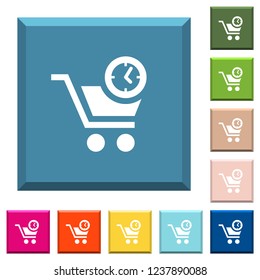 Instant purchase white icons on edged square buttons in various trendy colors