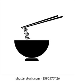 Instant Ramen Noodles, sketches of Asian food noodle logos. eps 10. with a white background