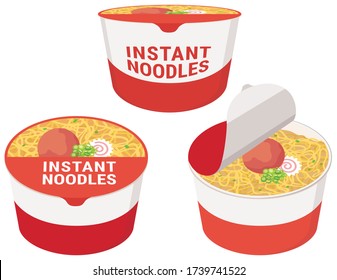 Instant Ramen Noodles. Vector Illustration