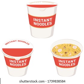 Instant ramen noodles. Vector illustration