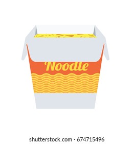 instant raw noodles in packaging. vector illustration
