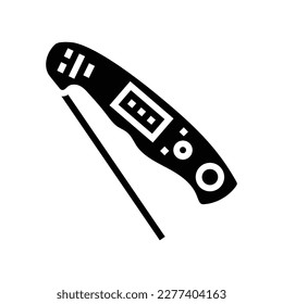 instant read thermometer kitchen cookware glyph icon vector. instant read thermometer kitchen cookware sign. isolated symbol illustration