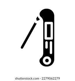 instant read thermometer kitchen cookware glyph icon vector. instant read thermometer kitchen cookware sign. isolated symbol illustration