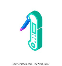 instant read thermometer kitchen cookware isometric icon vector. instant read thermometer kitchen cookware sign. isolated symbol illustration