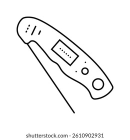 instant read thermometer kitchen cookware line icon vector. instant read thermometer kitchen cookware sign. isolated contour symbol black illustration
