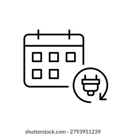 Instant schedule optimization, rapid calendar appointment renewal, seamless calendar synchronization. Pixel perfect, editable stroke vector icon