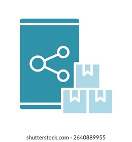 Instant Share dual tone blue color, mini illustration icon. use for modern concept, print, UI, UX kit, web and app development. Vector related to product offering, marketing, business.