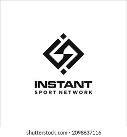 Instant Sport Network Logo Design. Initial IST. Letter S. Geometrics Logo Vector.