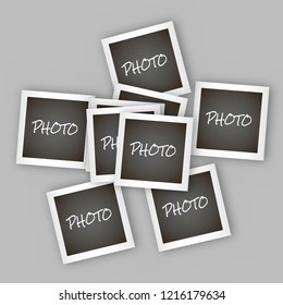  Instant square photo frame collage with realistic design. frame