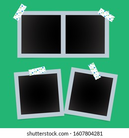  Instant square photo frame collage with realistic design frame