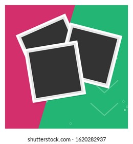  Instant square photo frame collage with realistic design,  frame