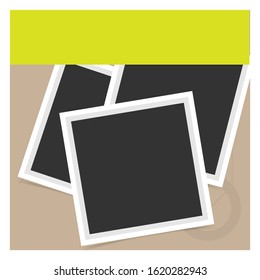  Instant square photo frame collage with realistic design, frame
