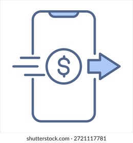 Instant Transfer Blue Icon Vector Illustration