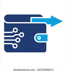 Ilustración vectorial de icono azul plano de transferencia instantánea