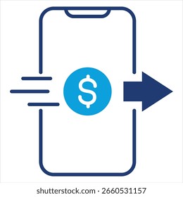 Instant Transfer Flat Blue Icon Vector Illustration