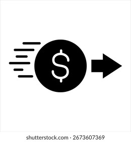 Ilustración vectorial de icono de glifo de transferencia instantánea