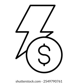 Instant Transfer Icon with Lightning Bolt and Dollar Sign