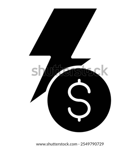 Instant Transfer Icon with Lightning Bolt and Dollar Sign