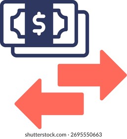 Instant Transfer Icon Mixed Color Vector Illustration