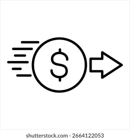 Instant Transfer Outline Icon Vector Illustration