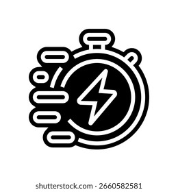 instant use glyph icon vector. instant use sign. isolated symbol illustration