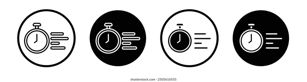 Instant vector icon set black filled and outlined style.