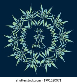 Instant Yoga meditation chakra vector flower
