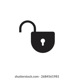 Transmita acesso e liberdade instantaneamente com este ícone de cadeado aberto, perfeito para representar segurança, oportunidade e potencial de desbloqueio.