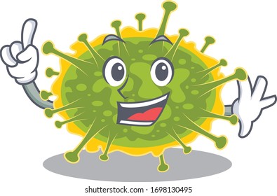 insthoviricetes mascot character design with one finger gesture