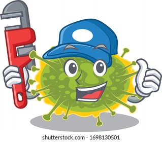 insthoviricetes Smart Plumber cartoon character design with tool