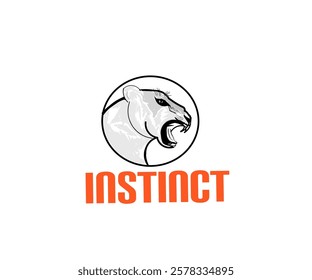 Instinct logo vector design with cheetah icon in circle